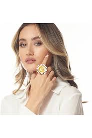 Kenneth Jay Lane Adjustable Daisy Ring