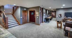 Grey Carpet And Walls Natural Wood Trim Home Decor Bedroom Basement Remodeling