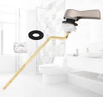 2 Pack Universal Side Mount Toilet Handle Angle-Mount Adjustable Trip Lever  Tank Flush Lever Replacement Handle with 2 Pieces Stainless Steel Flapper  ...