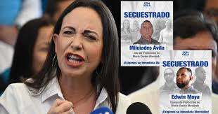 María Corina Machado denuncia que régimen de Nicolás Maduro secuestró a 2  miembros de su equipo de seguridad
