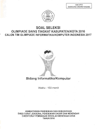 Untuk pembahasan lengkapnya, silahkan klik link berikut : Soal Seleksi Osk Informatika 2016