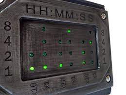 Binary Clock 24 Hour Slock Led Clock Clock In Wooden Case Etsy Led Clock Unusual Clocks Wooden Case