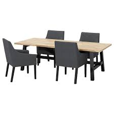 Skogsta Sakarias Table And 4 Chairs Acacia Black Sporda Dark Gray Ikea Comfy Living Room Furniture Ikea Table