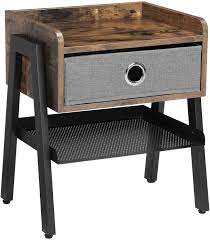Amazon Com Vasagle Industrial Nightstand End Table With Metal Shelf Side Table For Small Spaces Wood Look Accent Furniture With Metal Frame Ulet64x