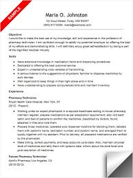 Pharmacy Technician Resume Sample Myjobsearch Com