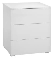 Modern and fresh high gloss finish. Bedside Table Oldrup White High Gloss Jysk