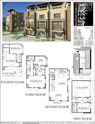 Townhouse Plan E2237 A1 1 Modern Townhouse Floor Plans Townhouse