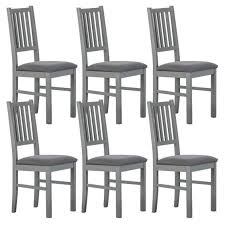 Chaises en boischaises en tissuchaises médaillonles colors. Melina Lot De 6 Chaises Bois Massif Gris Altobuy Fr