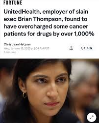 UnitedHealth, employer of slain exec Brian Thompson, found to have  overcharged some cancer patients for drugs by over 1,000% UnitedHealth  Group is charging patients a markup for key life-saving drugs that could