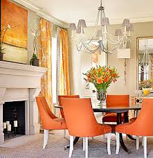Amazing site the has tons of ideas for each room in your house. Catherine M Austin Dining Room Decor Ideas See Also Http Www Brabbu Com En Inspirati Orange Dining Room Orange Dining Room Chairs Burnt Orange Living Room