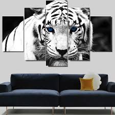 White Tiger Print Unframed Split Canvas Paintings Wall Art Painting Canvas Painting Canvas Art Prints