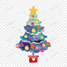 Cartoon Watercolor Christmas Tree Elements Watercolor Christmas Tree Christmas Watercolor Watercolor