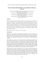 The aim of this study was to assess the pattern of eating methods: Pdf Understanding Of Reading Habits Among Students In Malaysia A Review