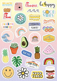 Small Large Stickers Light Pink Blue Yellow Vsco Girls Stickers For Phone Case About 1 1 Inch For Laptop B In 2020 Girl Stickers Cute Stickers Iphone Case Stickers