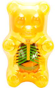 Mighty Jaxx Funny Anatomy Gummi Bear Clear Yellow Collectible Figure Gummy Bears Yellow Art Gummies