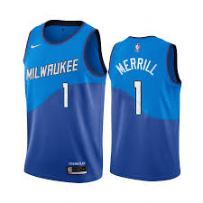 The milwaukee bucks are an american professional basketball team based in milwaukee. 2020 21 Milwaukee Bucks Sam Merrill Blue City Jersey 1