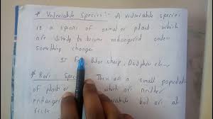 Endabgered Species Endemic Species Vulnerable Species Rare Species Environmental Studies Youtube