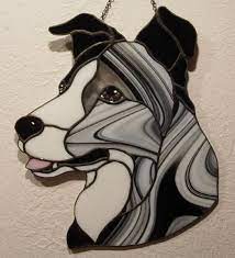 Blue Merle Border Collie Delphi Artist Gallery Faux Stained Glass Glass Art Pictures Stained Glass Suncatchers