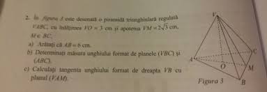 Elementele piramidei triunghiulare regulate piramida,triunghiulara,teorie,geometrie,fisa,corpuri,matematica,formule,profu,mate,info. O Piramida TriunghiularÄ RegulatÄ Vabc Cu InÄlÈimea Vo 3cm Èi Apotema Vm 2 3 Cm M Bca ArÄtaÈi CÄ A B Brainly Ro