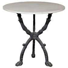French 19th Century Wrought Iron Base Bistro Table With Round White Marble Top Bistro Table Marble Tables Design Marble Top