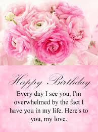 Beautiful Flowers For Her Birthday Pretty Pink Flower Happy Birthday Card Birthday Greeting Cards By Davia Happy Birthday Flowers Wishes Birthday Wishes Greetings Happy Birthday Wishes Cards