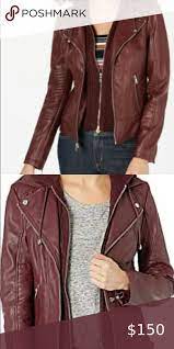 Guess Burgundy Faux Leather Jacket Burgundy Faux Leather Jacket Leather Jacket Burgundy Leather Jacket