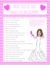 What Did He Say About His Bride Bridal Shower Game Pink Etsy Bridal Shower Games Bridal Shower Bachelorette Party Ideas Bridal Shower