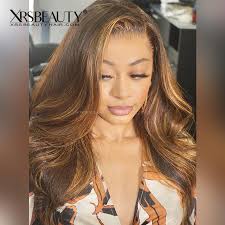 Side Part Wavy Auburn Brown Hair with Blonde Highlights Wig [CFW77]