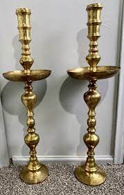 Brass candleholders, vintage candlestick holders with rope detail, set of 4 bohemian candleholders, this item is unavailable | etsy. 2 Brass Candlesticks 37 Tall Floor Standing Candle Holder Church Altar Temple Collectib Floor Standing Candle Holders Standing Candle Holders Candle Holders