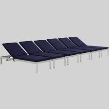Long lasting commercial outdoor chaise lounges custom designed chaise lounges at wholesale discounted prices. Shore 6pk Aluminum Patio Chaise Lounge With Cushions Navy Modway Target