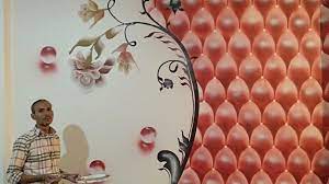 رسم ديكور تنجيد بطريقة مختلفه و بسيطه الرسام عماد بلح youtube 3d wall painting wall painting interior wall painting designs