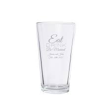 Set Of 24 Personalized Pint Glasses Wedding Favors Eat Drink Be Married Wedding Personalized Pint Glasses Wedding Wedding Pint Glasses Engraved Pint Glass