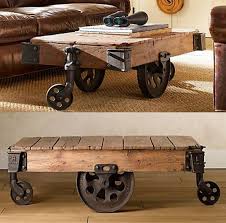 Reclaimed Factory Cart Table From Restoration Hardware Factory Cart Coffee Table Wood Coffee Table