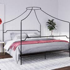 Weston home adison graceful scrolls panel metal bed. Novogratz Camilla Metal Canopy Bed King Size Frame Black Walmart Com Metal Canopy Bed Canopy Bed Frame Canopy Bed