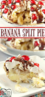 Banana Split Pie Is An Easy No Bake Dessert Made With A Graham Cracker Pie Crust Full Of Cream Chee Banana Split Dessert Banana Split Pie Easy No Bake Desserts