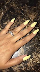 Acrylic coffin nails tutorial | yellow summer nails. Yellow Nails Pastel Nails Spring Nails Gel Nails Acrylic Coffin Nails Long Nails Makeup For Prom 2018 Yellow Nails Yellow Nails Design Coffin Nails Long