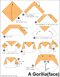 Gorilla Face Origami Easy Origami Animals Easy Origami Animals