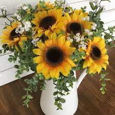 Sunflower Floral Arrangement Farmhouse Floral Arrangement Etsy Sunflower Floral Arrangements Sunflower Arrangements Sunflower Centerpieces