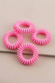 Spiral Hair Ties Hot Pink No Crease Hair Ties Hair Tie Bracelet Hair Coils