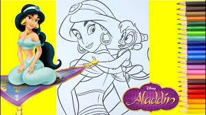 Supercoloring.com is a super fun for all ages: Disney Princess Jasmine And Abu Coloring Pages Aladdin For Kids Youtube