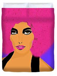 Pink Afro for Michelle Duvet Cover