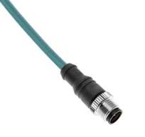 Ethernet, Cordset, 4 Pole, M12 D-Coded Male Straight, 5M, Teal, PVC