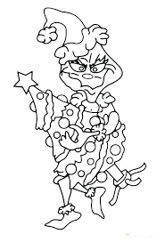Grinch stole christmas tree coloring pages. Grinch Is Holding Christmas Tree Coloring Page Free Printable Coloring Pages For Kids