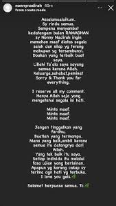 Allah menjawab, karena dengan berpuasa, seseorang rela meninggalkan barang siapa yang istiqomah berpuasa, dengan arti ia mengendalikan hawa nafsu, syahwat dan kehendaknya kepada maksiat hanya karena allah swt. Doakan Yang Terbaik Buat Saya Hanya Allah Sahaja Tahu Isi Hati Ini Nonny Nadirah Utusantv