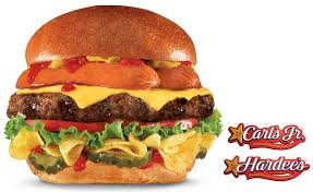 hardee s carl s jr slaps a hot dog potato chips on a cheeseburger calls it most american thickburger crazy burger food american burgers pinterest