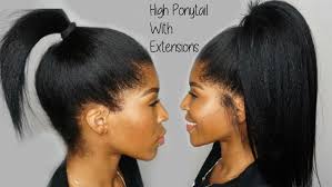 How To High Ponytail With Clip Extensions Video Black Hair Information Community Clip In Ponytail Short Hair Ponytail Black Ponytail Hairstyles