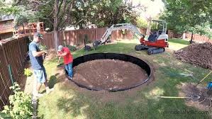 This prevents animals and toys from getting under the trampoline. Remodelaholic 14 Tips For In Ground Trampoline Installation