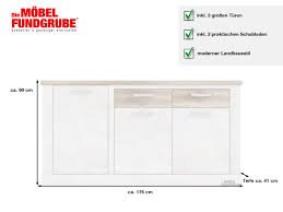 Our buffet furniture appeals to you the most by boasting convenient storage and display space, even it's clean or opulent. Sideboard Mit 2 Schubladen Pinie Weiss Eiche Antik 176 Cm Duro 0629009901