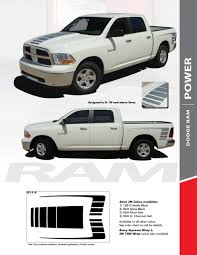 Power 2009 2018 Dodge Ram Strobe Hood Truck Bed Stripe Decal Vinyl Graphics Kit