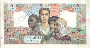 The official currency of france is the euro. Banknote France 5000 Francs France And Colonies Specimen